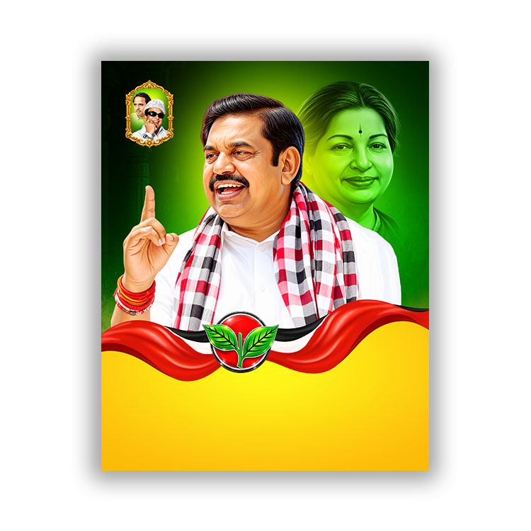 ADMK Edappadi Palaniswami Party Flex Banner PSD File