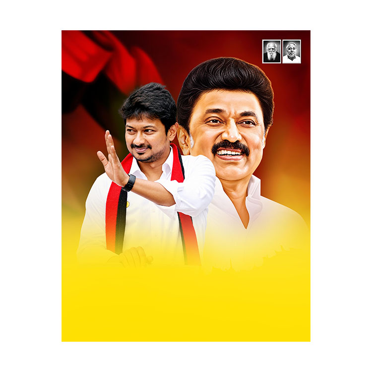 DMK (Dravida Munnetra Kazhagam) Party Flex Banner PSD