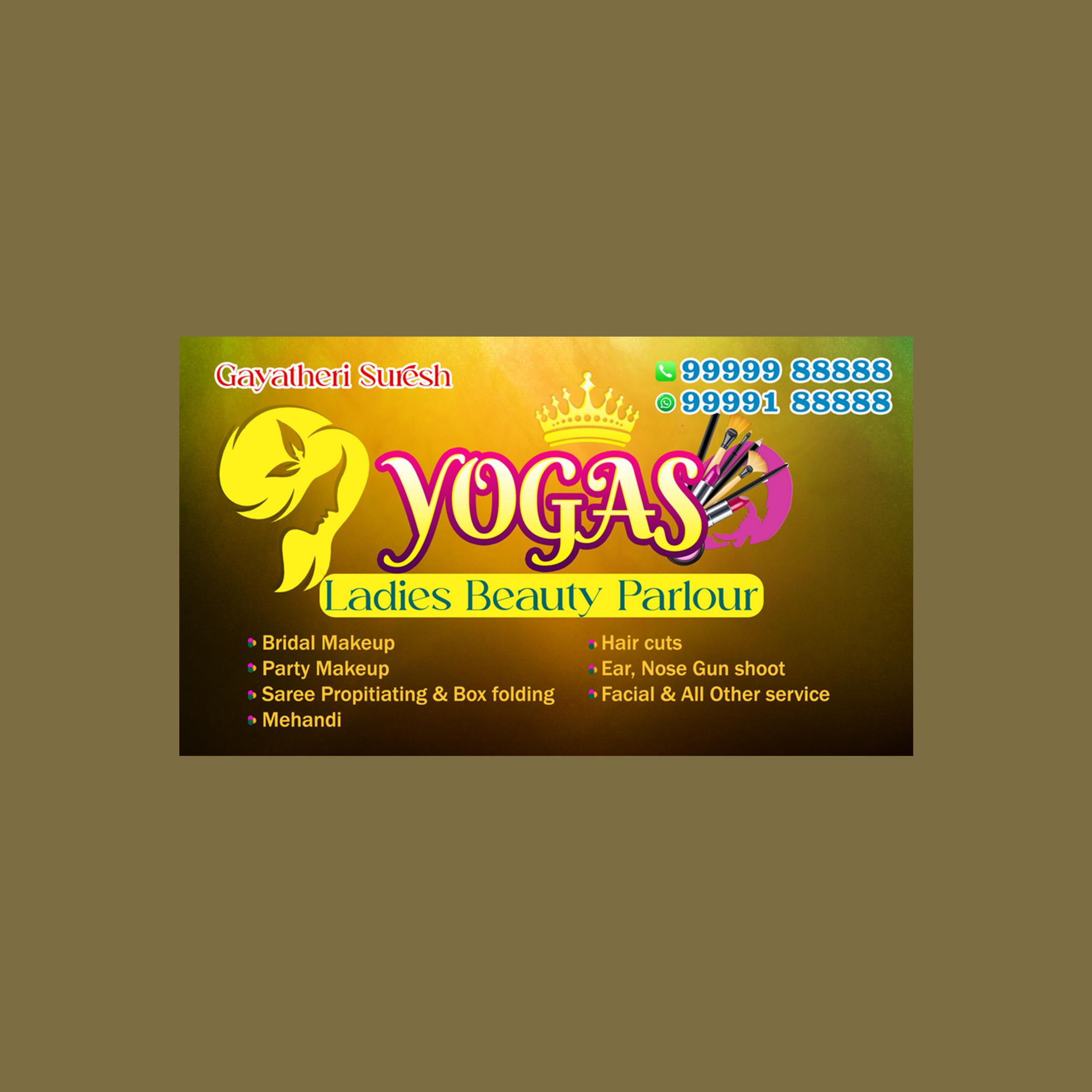 Beauty Parlour Business Card