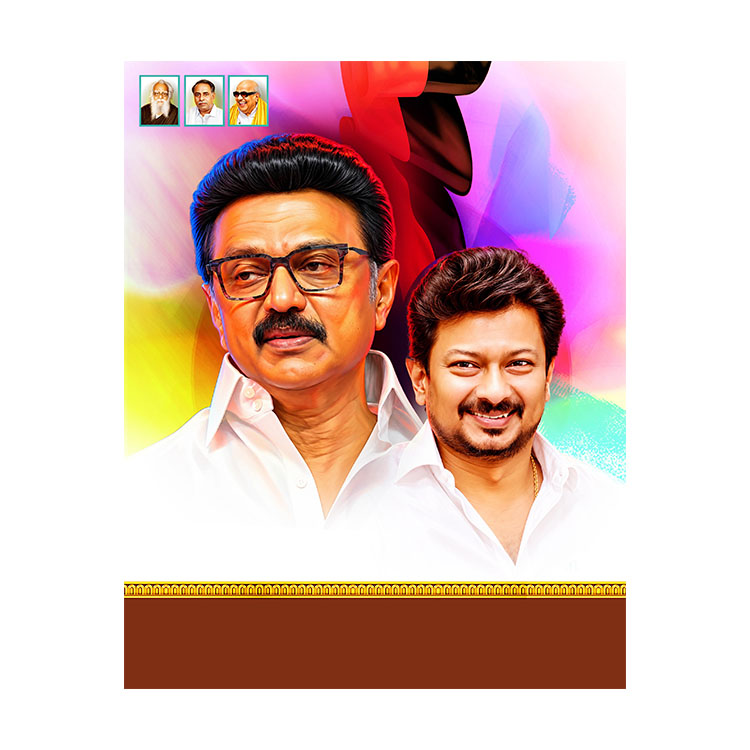 DMK (Dravida Munnetra Kazhagam) Party Flex Banner PSD