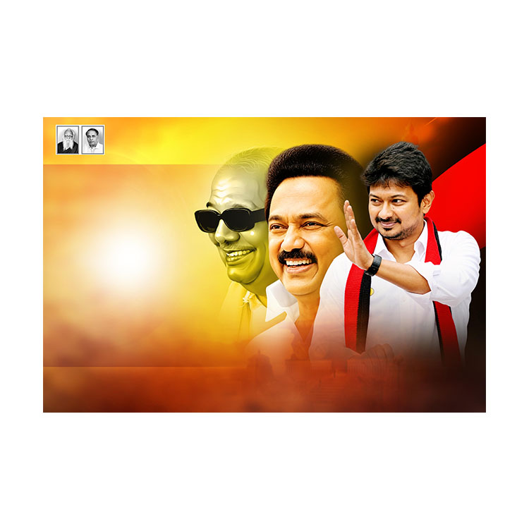 DMK (Dravida Munnetra Kazhagam) Party Flex Banner PSD